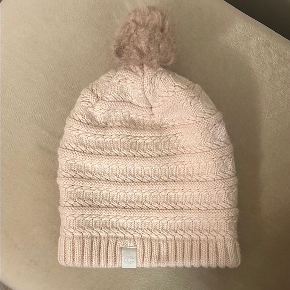 Pink Knit Winter Hat with Pom-Pom - Picture 1 of 4